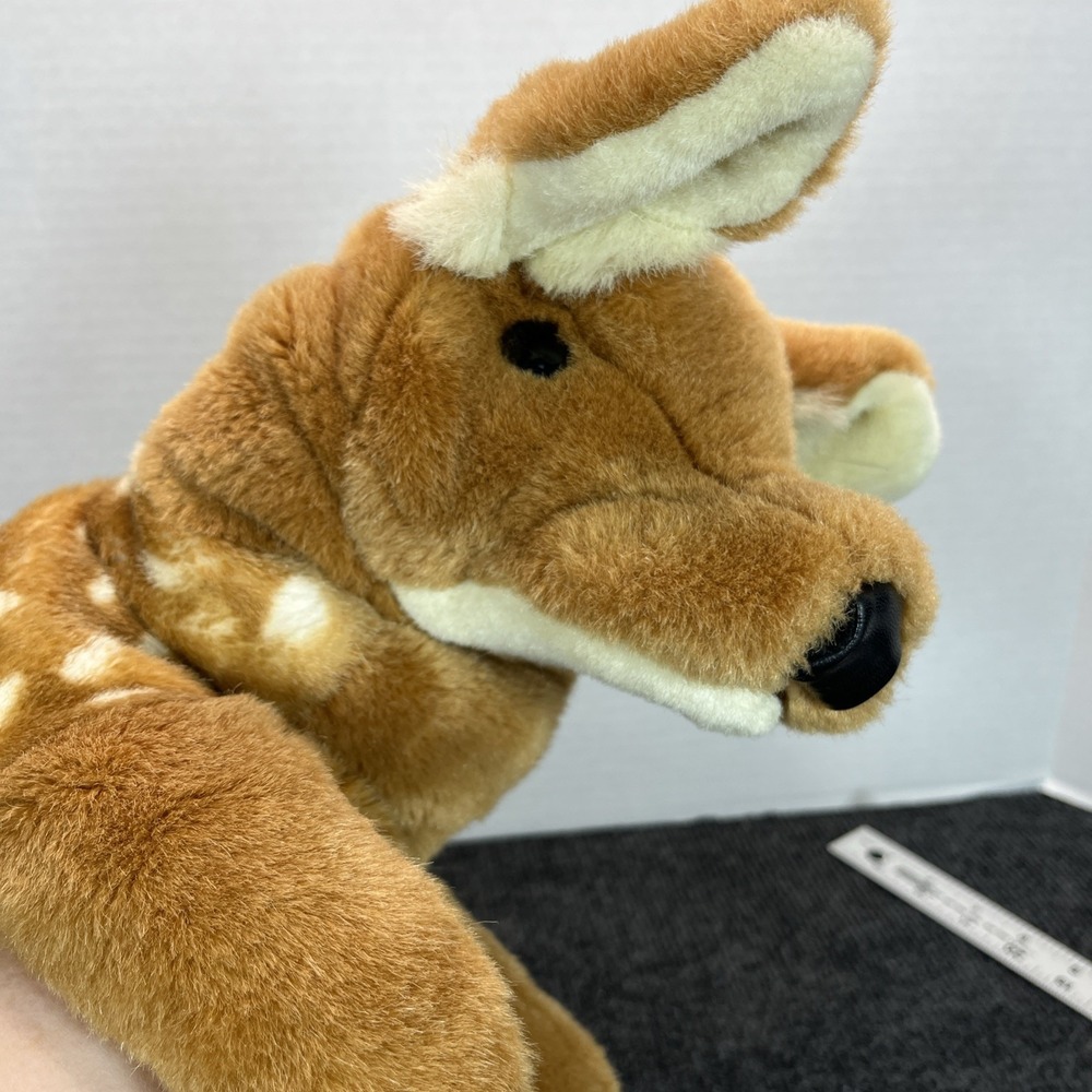 Folkmanis Baby Deer Fawn Plush Hand Puppet Full Body Brown White Spots 13"
